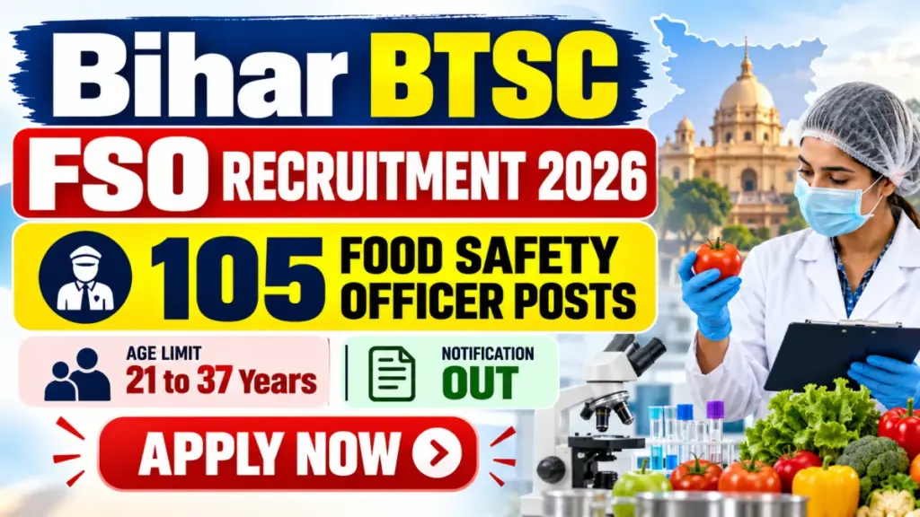 Bihar BTSC FSO Recruitment 2026 Notification Out