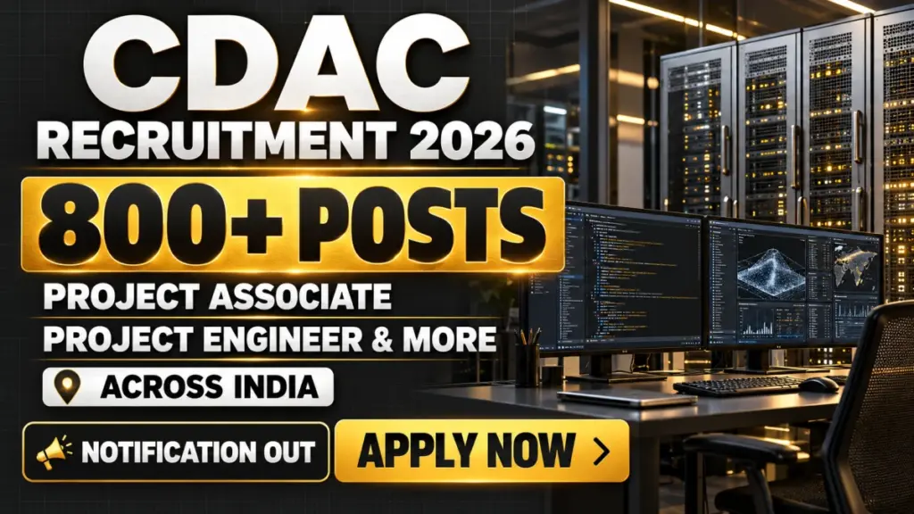 C-DAC Recruitment 2026 – 844 Contractual Vacancies Across 11 Centres | JIT October 2026 Cycle (Advt. No. CORP/JIT/03/2026)