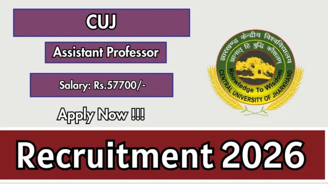 CUJ Assistant Professor Recruitment 2026