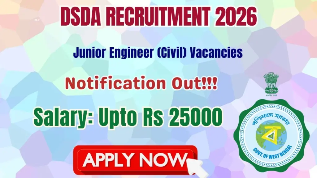DSDA Junior Engineer Recruitment 2026