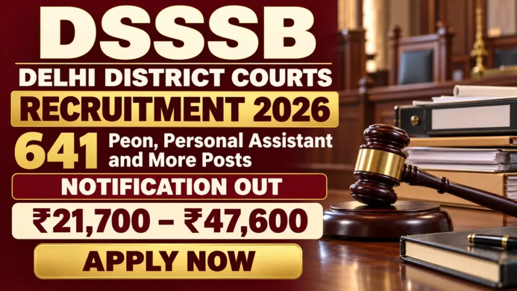 DSSSB Delhi District Courts Recruitment 2026 Notification Out