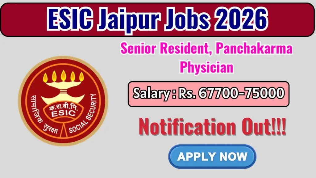 ESIC Jaipur Recruitment 2026