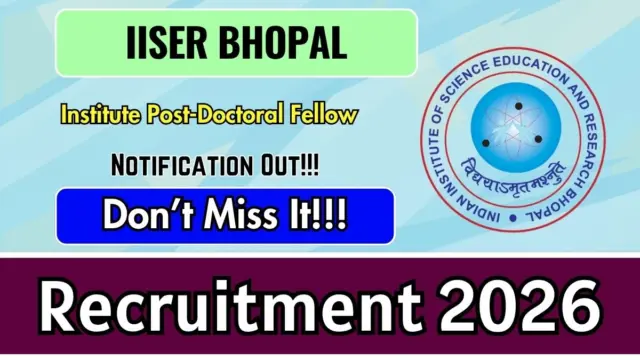 IISER Bhopal Institute Post-Doctoral Fellow Recruitment 2026