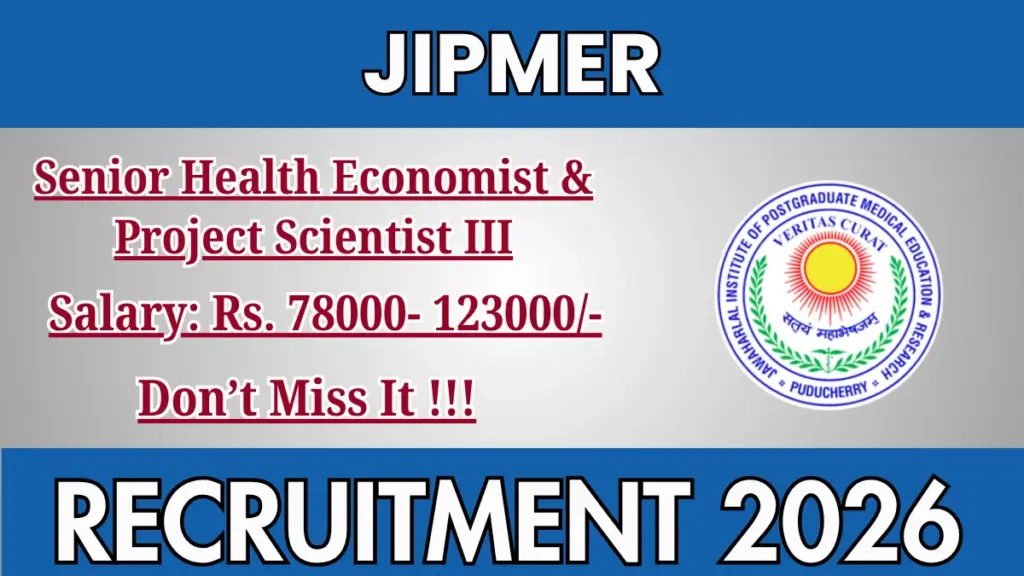 JIPMER Recruitment 2026