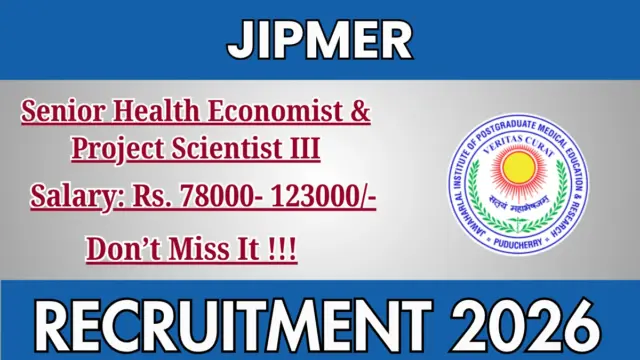 JIPMER Recruitment 2026
