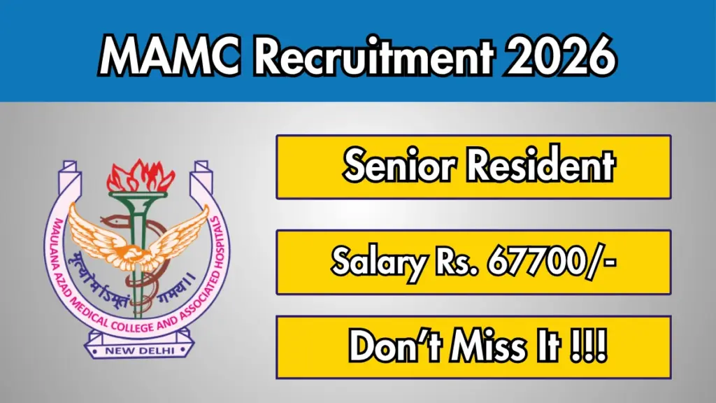 MAMC Senior Resident Recruitment 2026