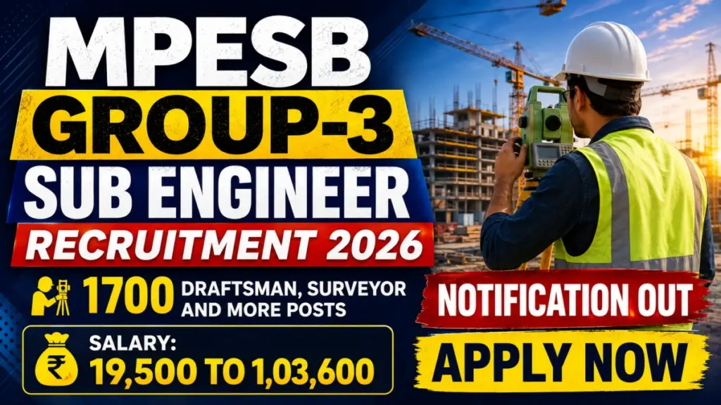 MPESB Group-3 Sub Engineer Recruitment 2026 Reopened