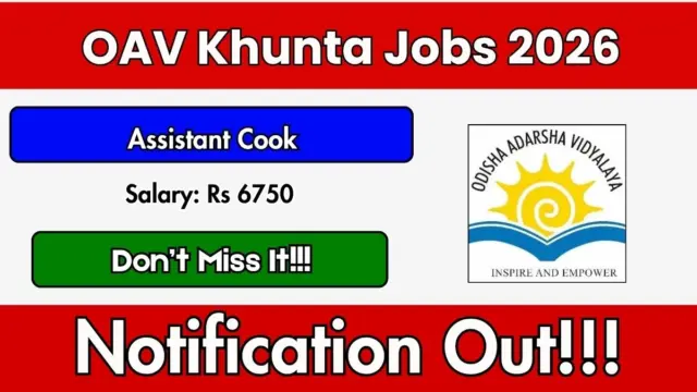 OAV Khunta Assistant Cook Recruitment 2026