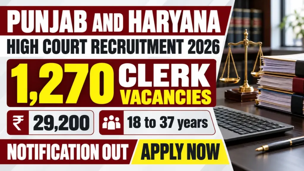 Punjab and Haryana High Court Clerk Recruitment 2026 Notification Out