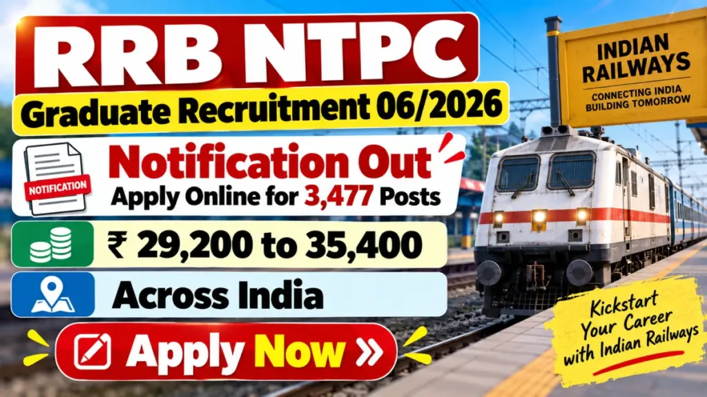 RRB NTPC Graduate Recruitment 06/2026 Notification Out