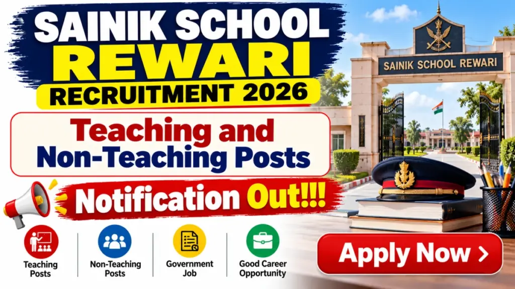 Sainik School Rewari Teaching and Non-Teaching Recruitment 2026