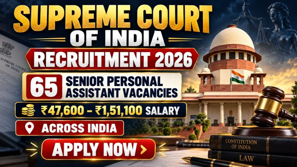 Supreme Court of India (SCI) Senior Personal Assistant Recruitment 2026 Notification Out
