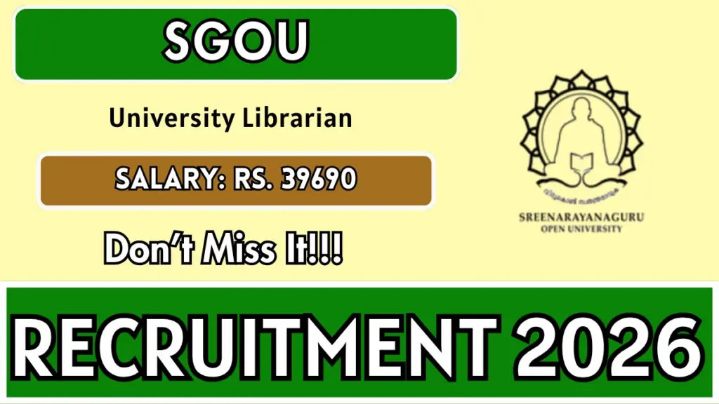 SGOU University Librarian Recruitment 2026