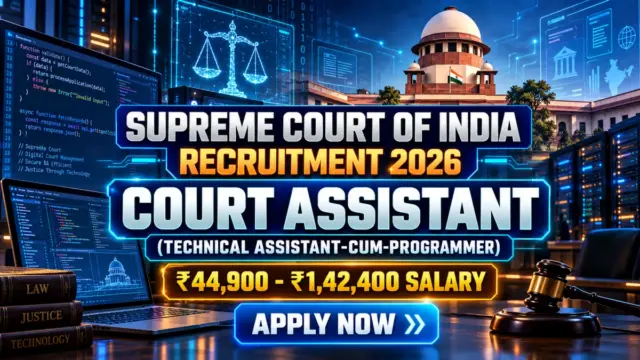Supreme Court of India Court Assistant Recruitment 2026