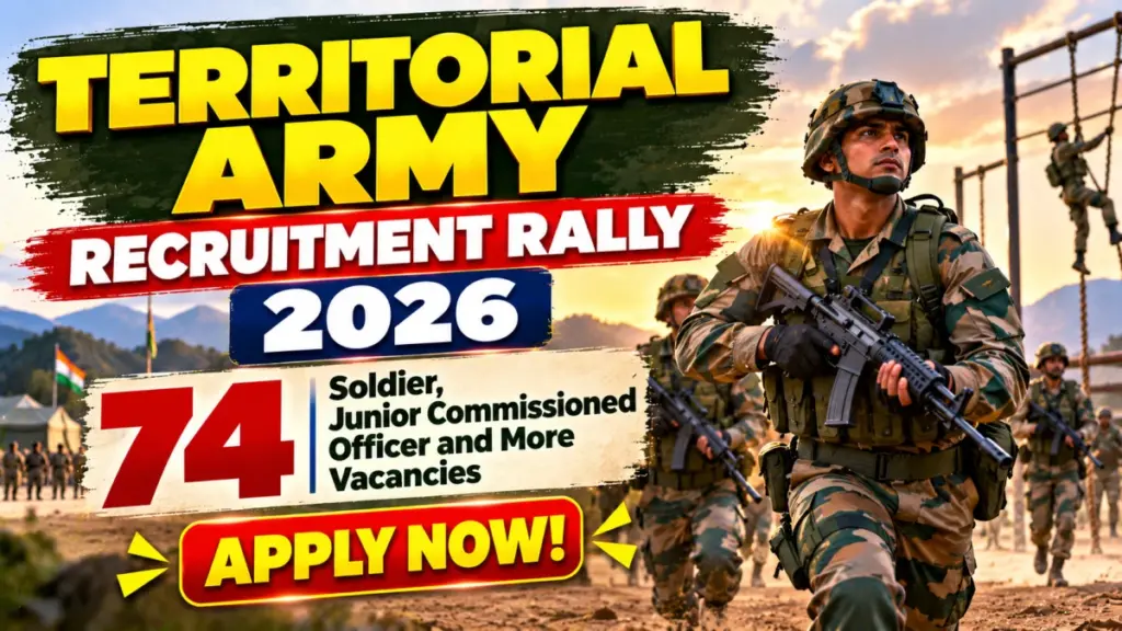 Territorial Army Recruitment Rally 2026 – 74 JCO & Soldier Vacancies