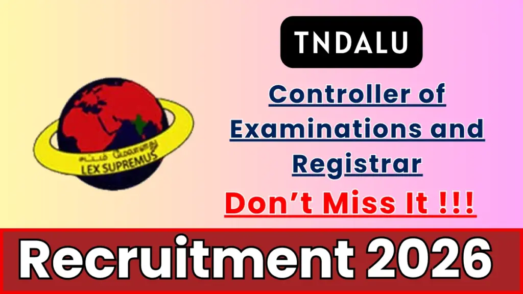 TNDALU Recruitment 2026