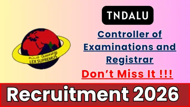 TNDALU Recruitment 2026